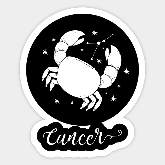 Cancer Zodiac Sticker by LM's Designs